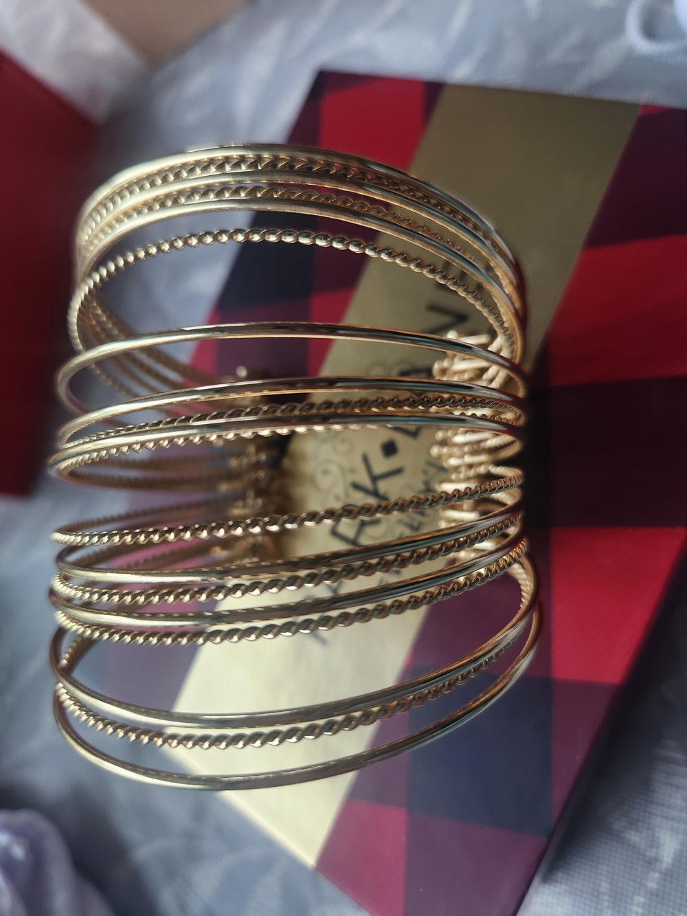 Parklane Flair Gold Multi-Row Coil Cuff Bracelet